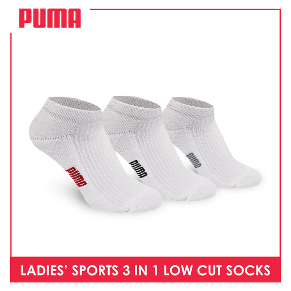 Puma Ladies' Cotton Thick Sports Low Cut Socks 3 pairs in a pack PLSFG2