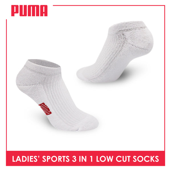 Puma Ladies' Cotton Thick Sports Low Cut Socks 3 pairs in a pack PLSFG2