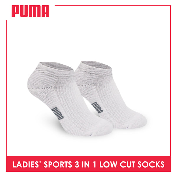Puma Ladies' Cotton Thick Sports Low Cut Socks 3 pairs in a pack PLSFG2