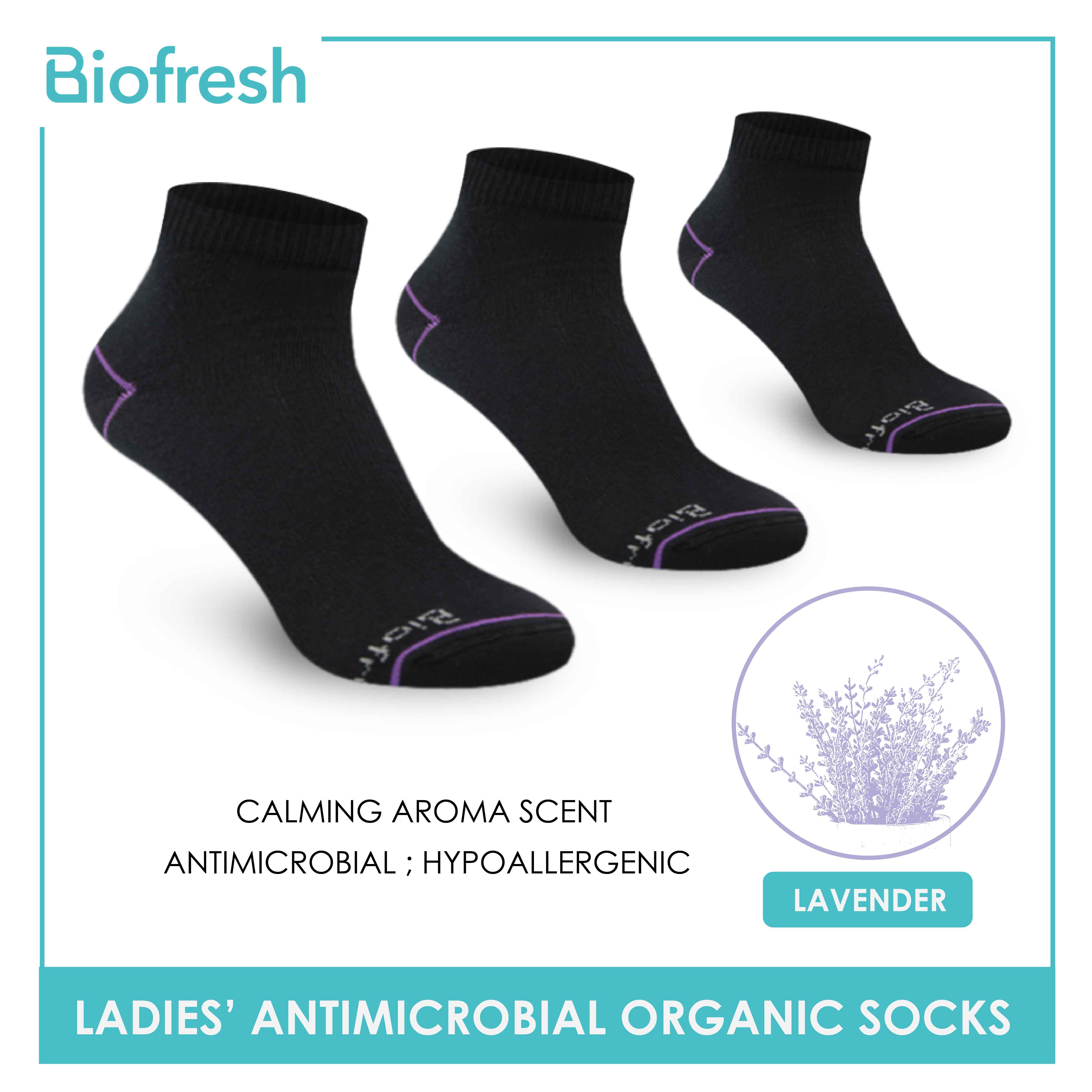 Biofresh Ladies’ Antimicrobial Organic Scent Cotton Ankle Lite Casual Socks 3 pairs in a pack RLCG1102 (6612467843177)