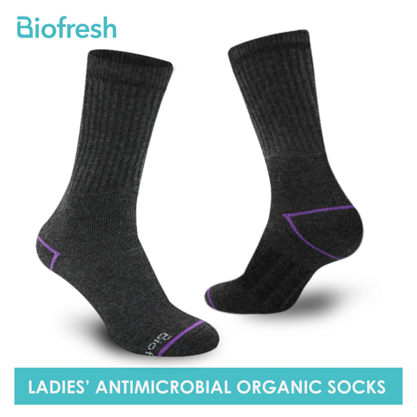 Biofresh Ladies’ Antimicrobial Organic Scent Cotton Crew Thick Sports Socks 3 pairs in a pack RLSG1105 (6655680839785)