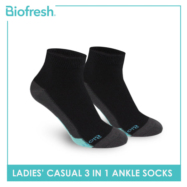 Biofresh Ladies’ Antimicrobial Lite Thin Casual Ankle Socks 3 pairs in a pack RLCKG35