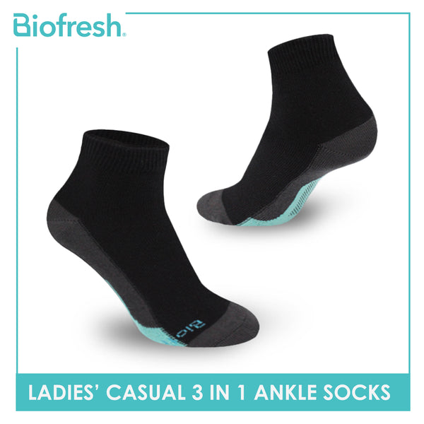 Biofresh Ladies’ Antimicrobial Lite Thin Casual Ankle Socks 3 pairs in a pack RLCKG35
