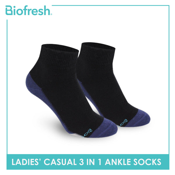 Biofresh Ladies’ Antimicrobial Lite Thin Casual Ankle Socks 3 pairs in a pack RLCKG35