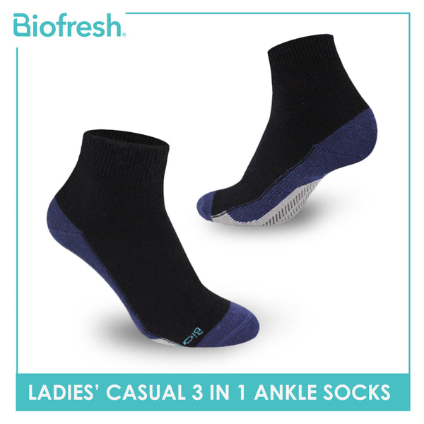Biofresh Ladies’ Antimicrobial Lite Thin Casual Ankle Socks 3 pairs in a pack RLCKG35