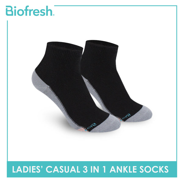 Biofresh Ladies’ Antimicrobial Lite Thin Casual Ankle Socks 3 pairs in a pack RLCKG35