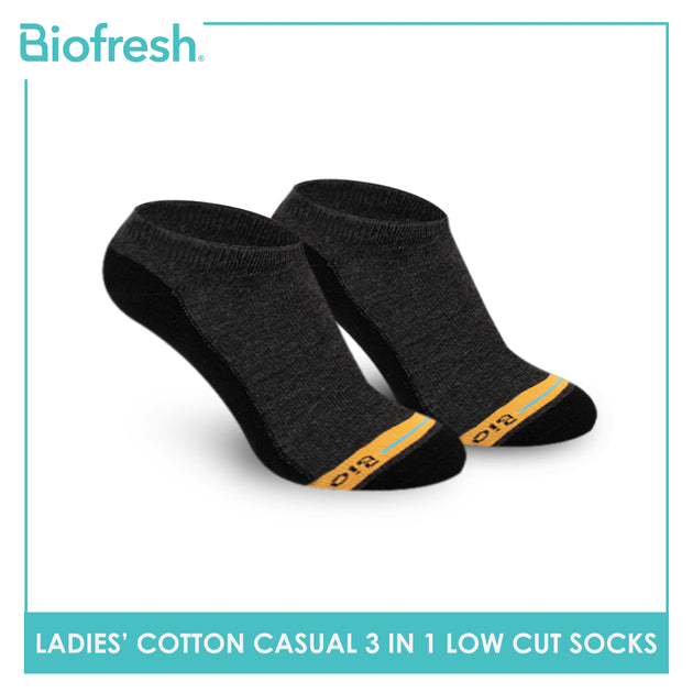 Biofresh Ladies’ Antimicrobial Cotton Lite Casual Low Cut Socks 3 pairs in  a pack RLCKG36