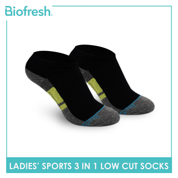 Biofresh Ladies’ Antimicrobial Thick Sports Low Cut Socks 3 pairs in a pack RLSKG27