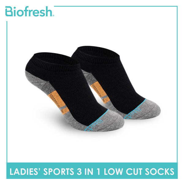 Biofresh Ladies’ Antimicrobial Thick Sports Low Cut Socks 3 pairs in a pack RLSKG27