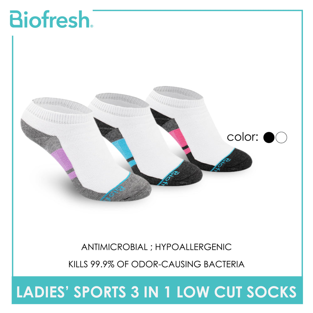 Biofresh Ladies’ Antimicrobial Thick Sports Low Cut Socks 3 pairs in a pack RLSKG27