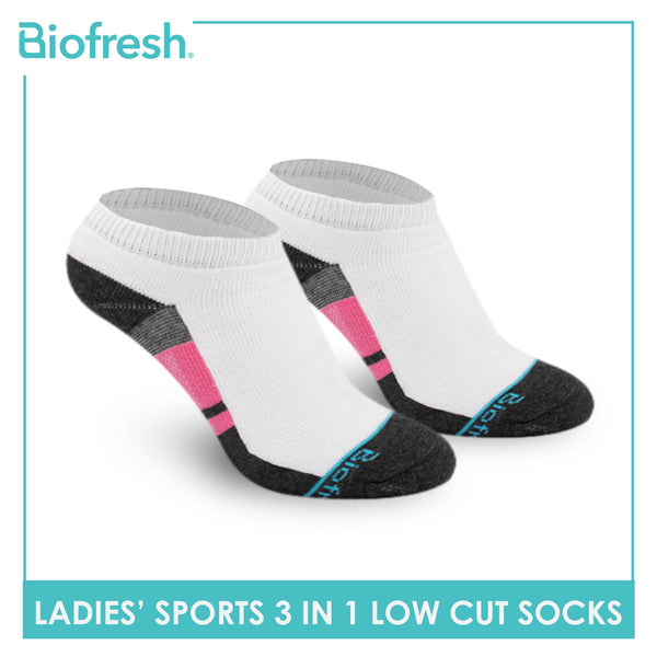 Biofresh Ladies’ Antimicrobial Thick Sports Low Cut Socks 3 pairs in a pack RLSKG27
