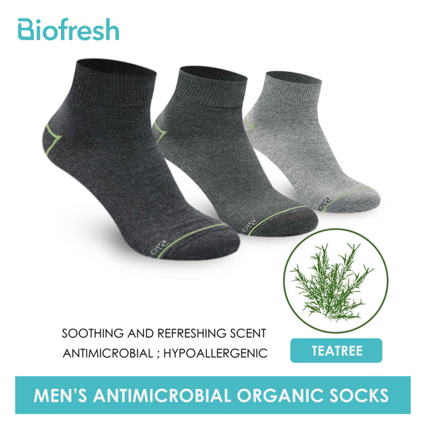 Biofresh Men's Antimicrobial Organic Scent Cotton Ankle Lite Casual Socks 3 pairs in a pack RMCG1101 (6655696371817)