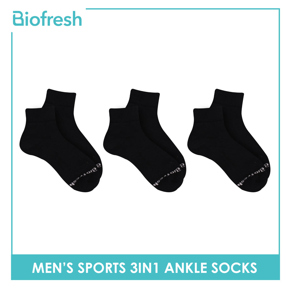 Biofresh Men's OVERRUNS Antimicrobial Thick Sports Socks 3 pairs in a pack BMRGCO1