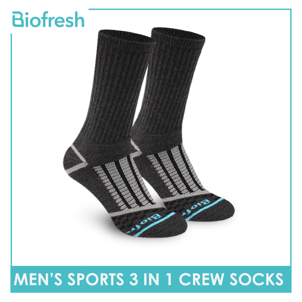 Biofresh Men’s Antimicrobial Extreme Performance Crew Socks 3 pairs in a pack RMSG3103
