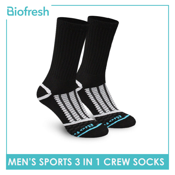 Biofresh Men’s Antimicrobial Extreme Performance Crew Socks 3 pairs in a pack RMSG3103