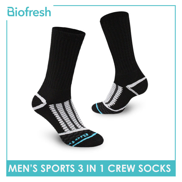 Biofresh Men’s Antimicrobial Extreme Performance Crew Socks 3 pairs in a pack RMSG3103