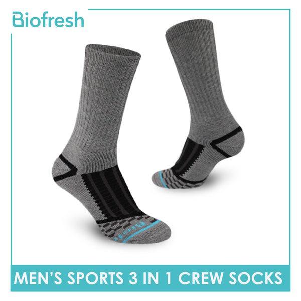 Biofresh Men’s Antimicrobial Extreme Performance Crew Socks 3 pairs in a pack RMSG3103