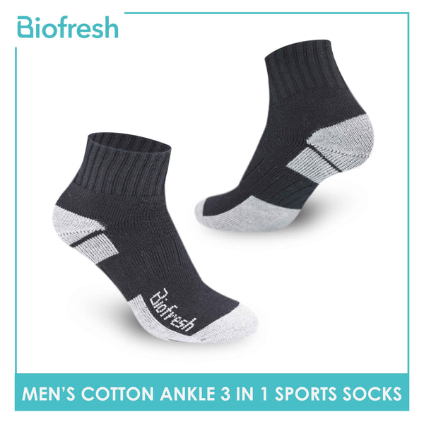 Biofresh Men's Cotton Ankle Thick Sports Socks 3 pairs in a pack RMSS06 (Limited Time Offer) (6657250623593)