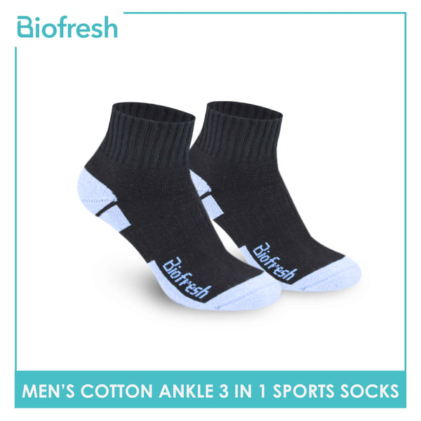 Biofresh Men's Cotton Ankle Thick Sports Socks 3 pairs in a pack RMSS06 (Limited Time Offer) (6657250623593)