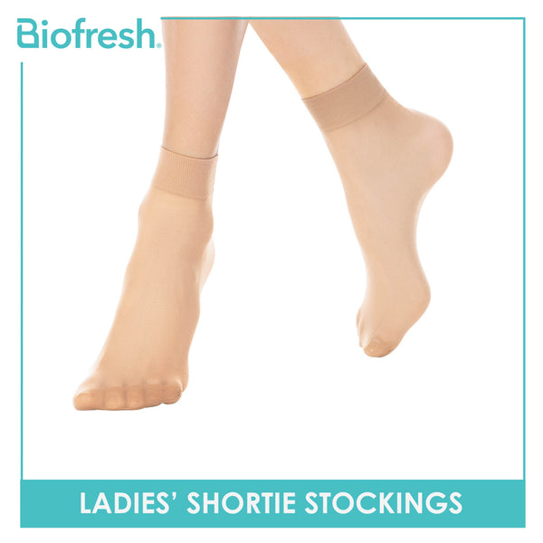Biofresh Ladies’ Antimicrobial Smooth Stretch Shortie Stockings 20 Denier 3 pairs in a pack RSSHG20