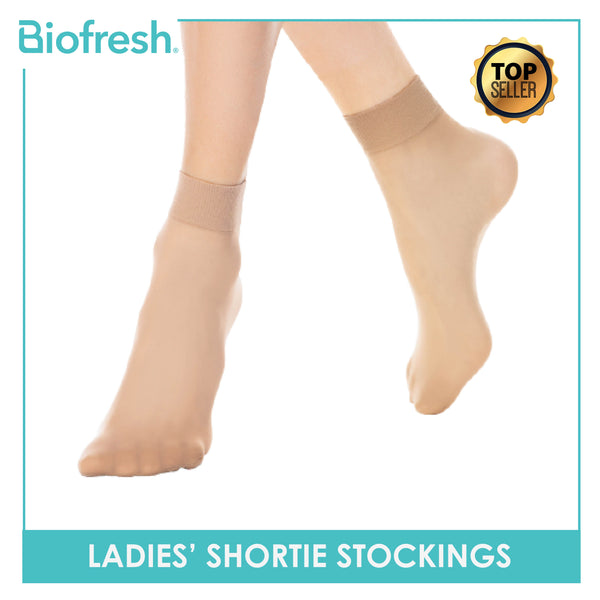 Biofresh Ladies’ Antimicrobial Thick Smooth Stretch Shortie Stockings 50 Denier 3 pairs in a pack RSSHG50