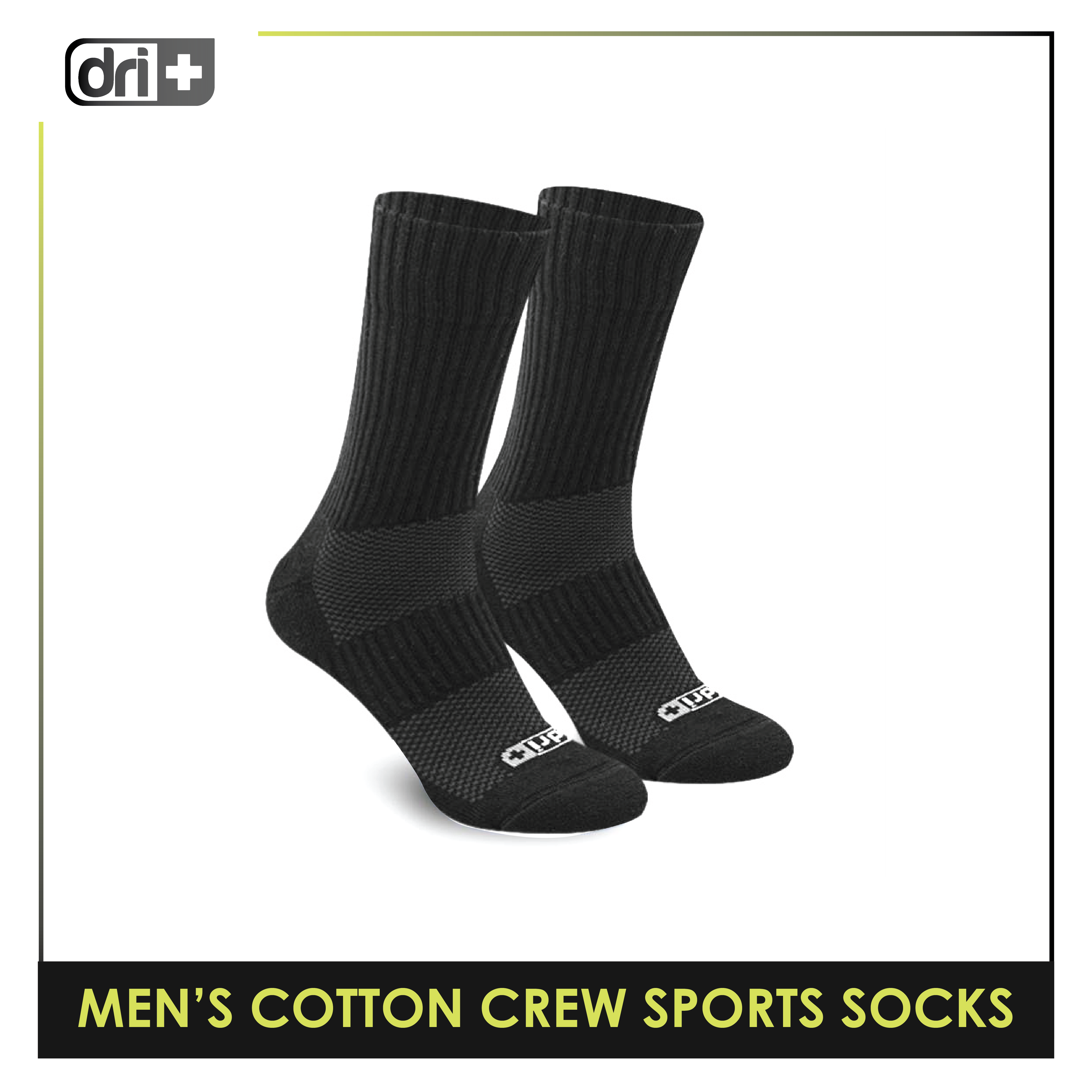 Dri Plus DMM0401 Men's Thick Cotton Crew Sports Socks 1 pair (4807665352809)