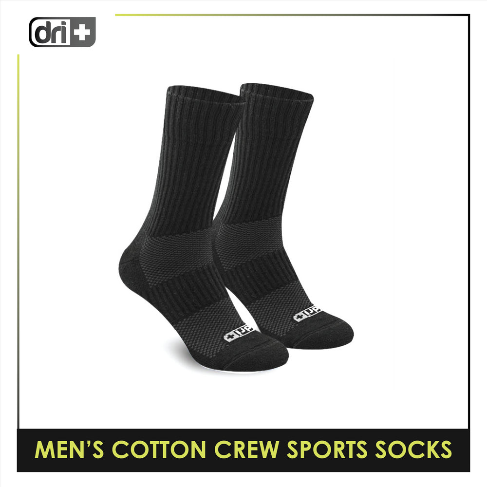 Dri Plus Men's Moisture Wicking Cotton Crew Extreme Performance Socks 1 pair DMM0401