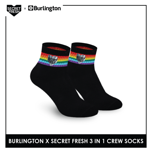 Burlington SFBMCEG1107 Mens' Cotton Lite Casual Ankle socks X Secret Fresh Pack of 3 (6600164638825)