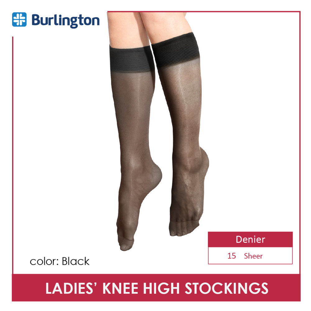 Burlington Ladies' 15 Denier Light Support Knee High stockings 3 pairs in 1 pack BSKHG20