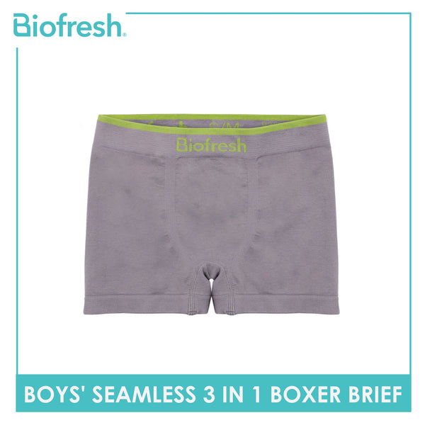 Biofresh Boys' Antimicrobial Seamless Boxer Brief 3 pieces in a pack UCBBG15