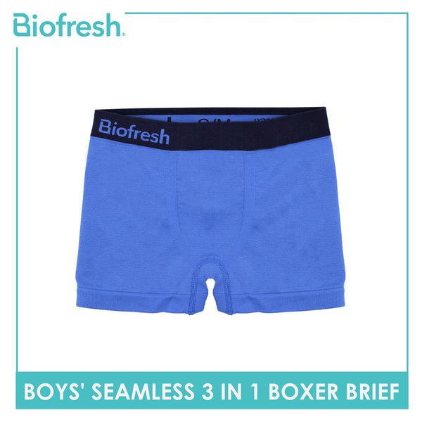 Biofresh Boys' Antimicrobial Seamless Boxer Brief 3 pieces in a pack UCBBG16