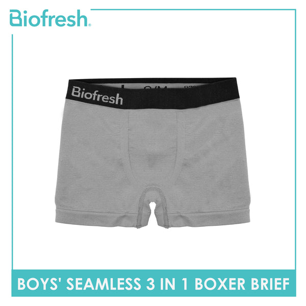 Biofresh Boys' Antimicrobial Seamless Boxer Brief 3 pieces in a pack UCBBG16