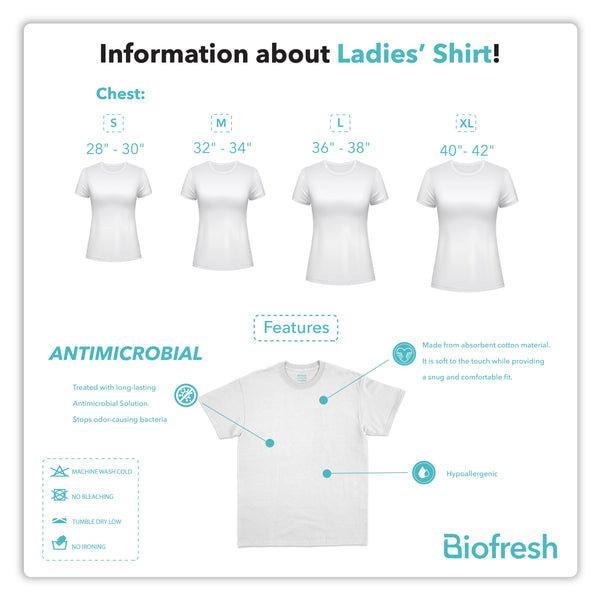 Biofresh Ladies' Antimicrobial Cotton Premium Slim Fit Roundneck Shirt 1 piece ULSR0401
