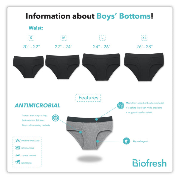 Biofresh Boys' Antimicrobial Cotton Bikini Brief 3 pieces in a pack UCBCG21