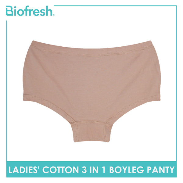 Biofresh Ladies' Antimicrobial Cotton Boyleg Panty 3 pieces in a pack ULPBG13