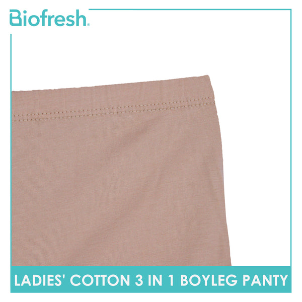 Biofresh Ladies' Antimicrobial Cotton Boyleg Panty 3 pieces in a pack ULPBG13