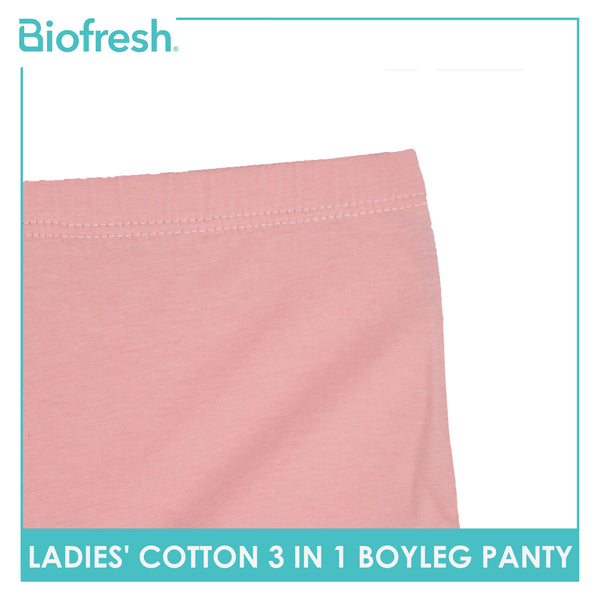 Biofresh Ladies' Antimicrobial Cotton Boyleg Panty 3 pieces in a pack ULPBG13