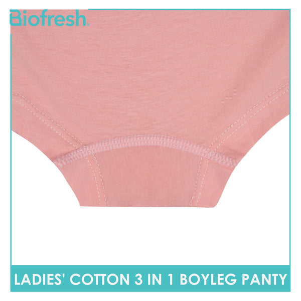 Biofresh Ladies' Antimicrobial Cotton Boyleg Panty 3 pieces in a pack ULPBG13