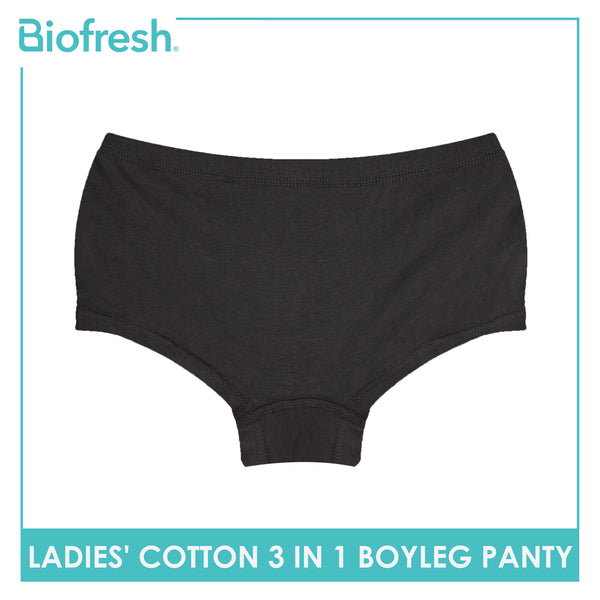 Biofresh Ladies' Antimicrobial Cotton Boyleg Panty 3 pieces in a pack ULPBG13