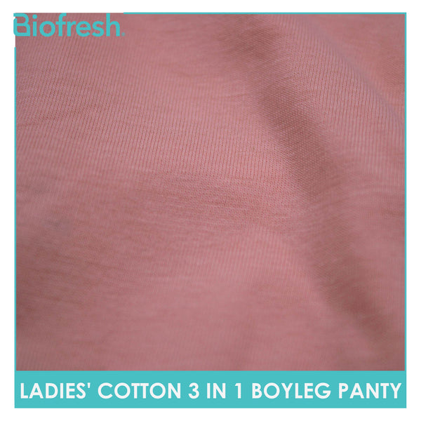 Biofresh Ladies' Antimicrobial Cotton Boyleg Panty 3 pieces in a pack ULPBG13