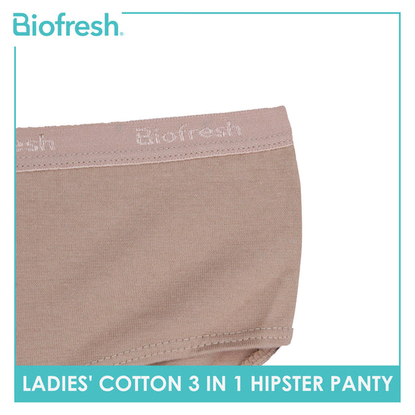 Biofresh Ladies' Antimicrobial Cotton Hipster Panty 3 pieces in a pack ULPHG0401