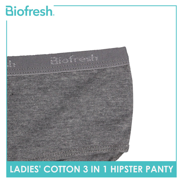 Biofresh Ladies' Antimicrobial Cotton Hipster Panty 3 pieces in a pack ULPHG0401