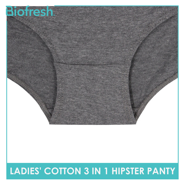 Biofresh Ladies' Antimicrobial Cotton Hipster Panty 3 pieces in a pack ULPHG0401