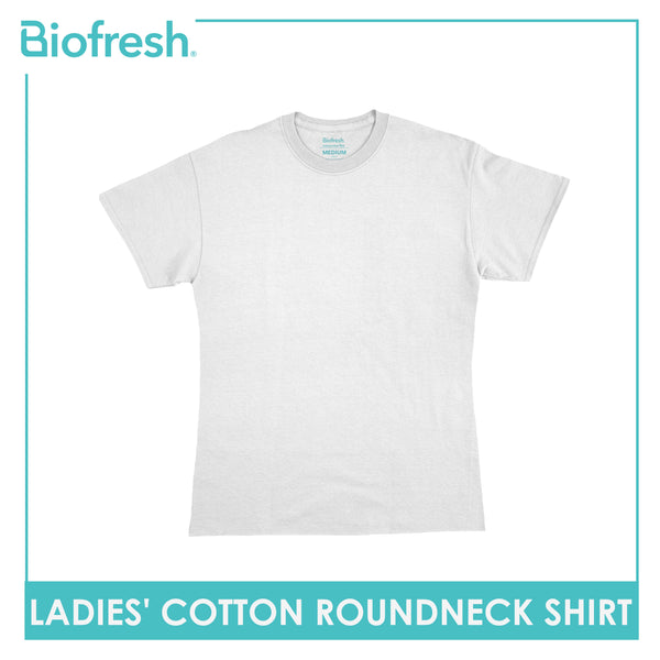 Biofresh Ladies' Antimicrobial Cotton Premium Slim Fit Roundneck Shirt 1 piece ULSR0401