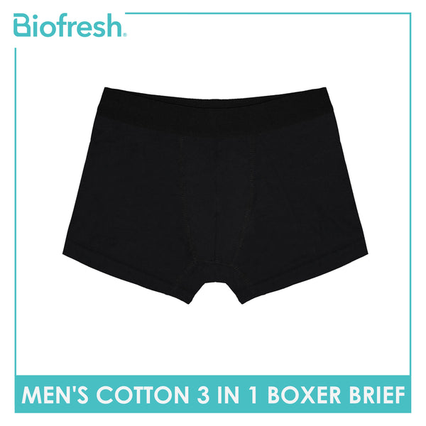Biofresh Men's Antimicrobial Cotton Boxer Brief 3 pieces in a pack UMBBG12