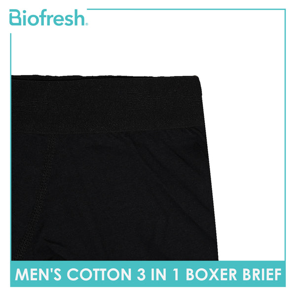 Biofresh Men's Antimicrobial Cotton Boxer Brief 3 pieces in a pack UMBBG12