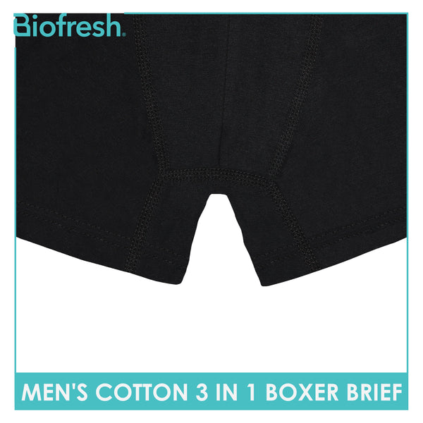 Biofresh Men's Antimicrobial Cotton Boxer Brief 3 pieces in a pack UMBBG12