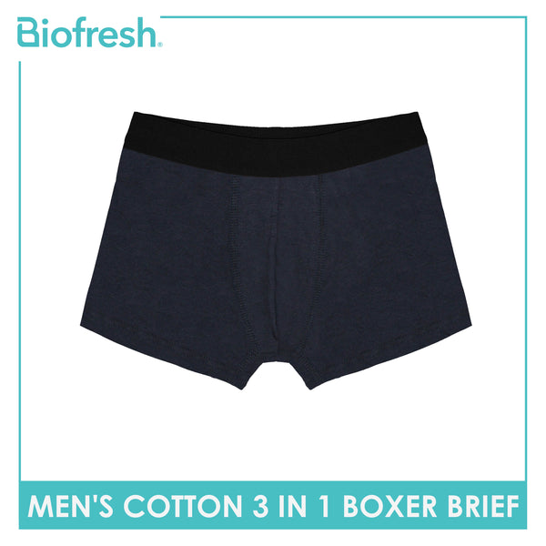 Biofresh Men's Antimicrobial Cotton Boxer Brief 3 pieces in a pack UMBBG12