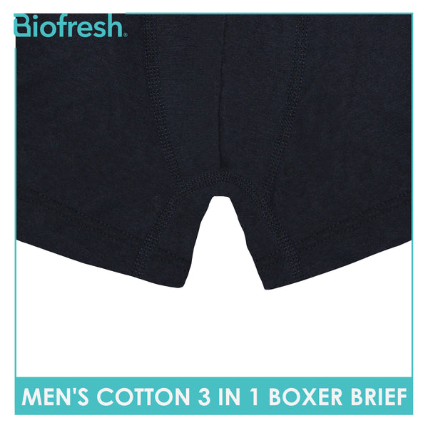 Biofresh Men's Antimicrobial Cotton Boxer Brief 3 pieces in a pack UMBBG12