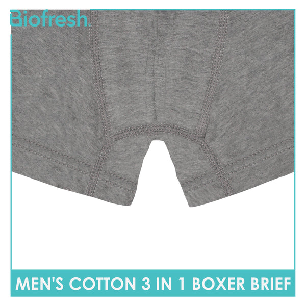 Biofresh Men's Antimicrobial Cotton Boxer Brief 3 pieces in a pack UMBBG12